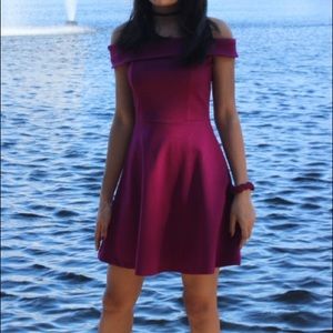 Lulus Magenta Off the Shoulder Dress Size XS